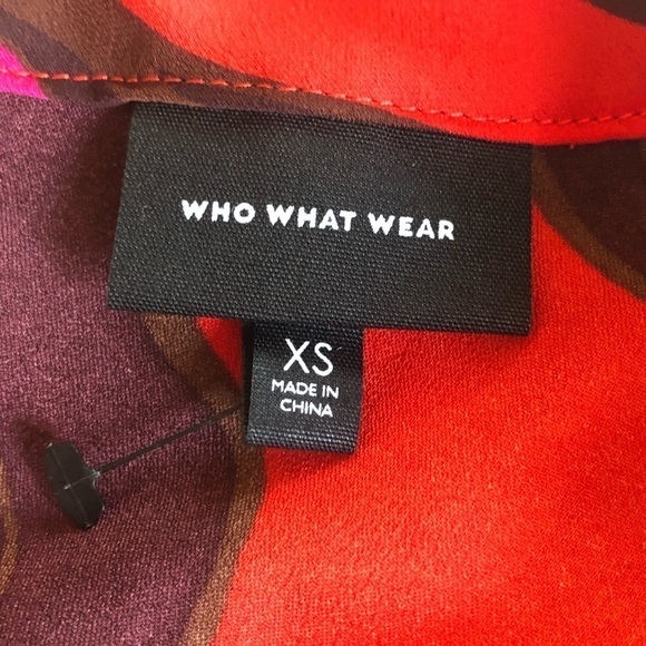 Who What Wear Bold Floral Long Sleeves Back Button Keyhole Shift Dress Size XS - Picture 10 of 15